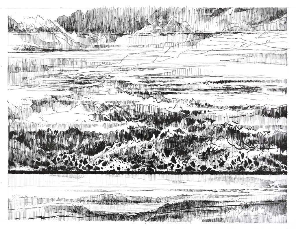 'FROM SILVER LAKE' 1. 2018. Drawing. 034x045cm